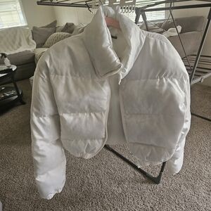 SHEIN White Bomber Jacket